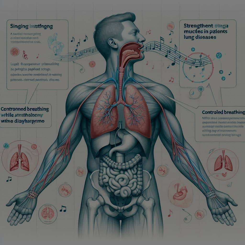 Quels sont les effets du chant sur le renforcement des muscles respiratoires chez les patients atteints de maladies pulmonaires ?
